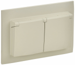 Розетка 2гн с З/К с крыш. с/у крем в сборе 16А IP44 SK-R12B SKANDY IEK (1/10/100)