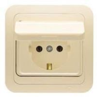 Розетка 1гн с З/К с крыш. с/у крем 16А Mimoza Makel (1/12/120)