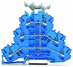 Зажим клеммный проходной 93.5мм размер ячейки 5.2мм на DIN-рейку 3 уровня сечение провода 4мм² 24А 500В термопласт Wago