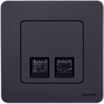 Розетка 2гн комп+комп RJ45+RJ45 с/у антрацит механизм кат.5е INSPIRIA Legrand