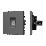 ARL NOBE Розетка телефонная софт-тач серый базальт SCT-MTL1-SFPL-GR (RJ-11, 4C) (Arlight, -)