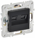 Розетка 2гн комп+комп RJ45+RJ45 с/у черный кат.6 механизм SK-K04Bl SKANDY IEK (1/10/100)