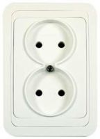 Розетка 2гн без З/К с/у белый с вставкой 16А Mimoza Makel (1/12/120)