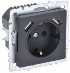 Розетка 1гн с З/К+2хUSB шторки с/у графит механизм 16А A+A 5В 3,1А РЮш10-2-БрГ BRITE IEK (1/8/80) Розетка 1гн с З/К+2хUSB шторки с/у графит механизм 16А A+A 5В 3,1А РЮш10-2-БрГ BRITE IEK (1/8/80)