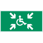 пиктограмма "Безопасная зона МГН" 400х200мм для авар-эвакуац св-ка Vault пиктограмма "Безопасная зона МГН" 400х200мм для авар-эвакуац св-ка Vault