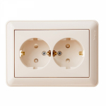 Розетка 2гн с З/К шторки с/у крем в сборе 16А W59 Systeme Electric  (1/12)