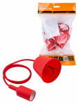 Патрон пластиковый Е27 с подвесом 1 м, красный TDM Патрон пластиковый Е27 с подвесом 1 м, красный TDM