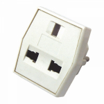 Переходник 1гн "Квадрат" белый 220В 10А REXANT (5/25/500)