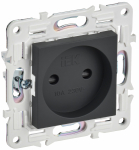 Розетка 1гн без З/К шторки с/у графит механизм 10А SK-R01G SKANDY IEK (1/10/100)