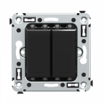 Выключатель с подсветкой LED механизм 16А с/у черный ДКС