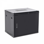 Настенный телекоммуникационный шкаф 19" 9U 600x600мм, дверь металл, с задней стенкой, разборный, черный (RAL 9005) REXANT