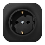 Розетка 1гн с З/К о/у чёрный матовый 16А IP20 Quteo Legrand (1/20)