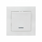 Выключатель 1кл с подсв. 10А белый Валенсия EKF PROxima