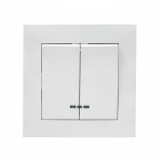 Выключатель 2кл с подсв. 10А белый Валенсия EKF PROxima