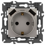 Розетка ЭРА Elegance 14-4109-16 2P+E 16A-250В, штор. с 2xUSB 5В-3А, титан Розетка ЭРА Elegance 14-4109-16 2P+E 16A-250В, штор. с 2xUSB 5В-3А, титан