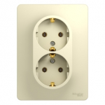 Розетка 2гн с З/К с/у крем в сборе 16А Glossa Systeme Electric  (1/10/60)