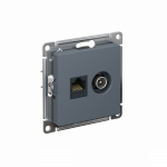 Розетка 2гн комп+ТВ RJ45+TV с/у грифель механизм кат.5е AtlasDesign Systeme Electric (1/10)