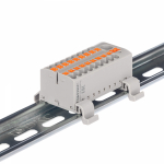 Зажим клеммный проходной 28.8мм размер ячейки 56.9мм на DIN-рейку 1 уровень сечение провода 6мм² 41А 690В термопласт DKC (ДКС)