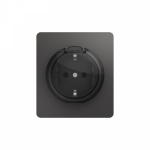 Розетка 1гн с З/К с крышк. шторки с/у титан механизм с рамкой 16А MIELE ROUND KRANZ (1/100)