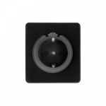 Розетка 1гн с З/К с крышк. шторки с/у оникс механизм с рамкой 16А MIELE ROUND KRANZ (1/100)