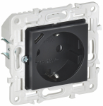 Розетка 1гн с З/К+USB C шторки с/у черный механизм 16А 18Вт SK-R17Bl SKANDY IEK (1/10/100)