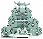 Зажим клеммный проходной 93.5мм размер ячейки 5.2мм на DIN-рейку 3 уровня сечение провода 4мм² 24А 500В термопласт Wago