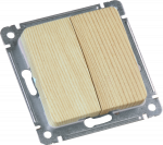 Выкл 2-клавиш. мех-м с накладкой 10А 250В с/у дерево глянц. IP20 HEGEL Выкл 2-клавиш. мех-м с накладкой 10А 250В с/у дерево глянц. IP20 HEGEL