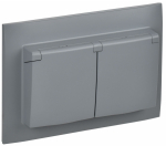 Розетка 2гн с З/К с крыш. с/у серый в сборе 16А IP44 SK-R12Gr SKANDY IEK (1/10/100)