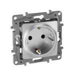 Розетка 1гн с З/К шторки с/у алюминий винт.зажим механизм 16А Etika Legrand Розетка 1гн с З/К шторки с/у алюминий винт.зажим механизм 16А Etika Legrand