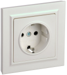 Розетка 1гн с З/К шторки с/у жемчуг в сборе 16А РСР14-1-0-БрЖ BRITE IEK (10/100)