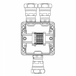 Ex клеммная коробка из алюминия; 1Ex e IIC Т5 Gb / Ex tb IIIB T95°C DbIP66;Клеммы 4 кв.мм - 5 шт.; А, С:ввод D10,5-18мм под небронированныйкабель в ме