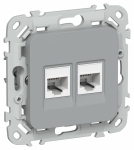 FLITE Роз 2я RJ45/RJ11 кат.5Е/3 UTP РКТ5е/3-2-0-ФлС сер. IEK