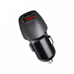 Автомобильное зарядное устройство с двумя портами (USB-A QC 3.0 + USB-C PD) со световой индикацией, 38Вт, черное REXANT