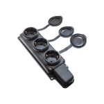 Колодка 3гн с З/К черная каучук с крышкой переносная РП16-334 SVET (1/18)