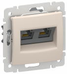 IEKVALENA Роз. комп. 2-ая RJ45 кат.6 UTP 6945331 песоч. IEK