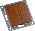 Выкл 2-клавиш. мех-м с накладкой 10А 250В с/у дерево глянц. IP20 HEGEL Выкл 2-клавиш. мех-м с накладкой 10А 250В с/у дерево глянц. IP20 HEGEL