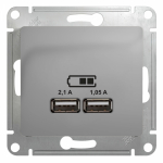Розетка 2гн USB+USB с/у алюминий механизм Glossa Systeme Electric(1) Розетка 2гн USB+USB с/у алюминий механизм Glossa Systeme Electric(1)