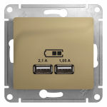 Розетка 2гн USB+USB с/у титан механизм Glossa Systeme Electric (1) Розетка 2гн USB+USB с/у титан механизм Glossa Systeme Electric (1)
