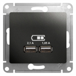 Розетка 2гн USB+USB с/у антрацит механизм Glossa Systeme Electric (1) Розетка 2гн USB+USB с/у антрацит механизм Glossa Systeme Electric (1)