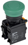 Кнопка "Грибок" с фиксац. d=22мм 1NO+1NC зелёная MASTER IEK