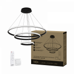 Светильник светодиодный ESTETIKA RING-140RC-3BL 140Вт 230В 3000-6500K 600/400/200 1.2м трос пульт ДУ черный IN HOME Светильник светодиодный ESTETIKA RING-140RC-3BL 140Вт 230В 3000-6500K 600/400/200 1.2м трос пульт ДУ черный IN HOME