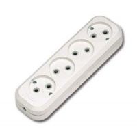 Колодка 4гн без З/К белая 10А Makel (1/20/120)