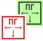 Знак F 09 "Пожарный гидрант" 300х300 мм, металл с покрытием фотолюминесцентным ГОСТ Р 12.4.026-2001 EKF