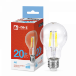 Лампа светодиод 20Вт груша А60 Е27 6500К 1890Лм филамент прозр deco IN HOME (1/10/50)