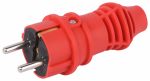 Вилка ЭРА VX13-R-IP44 каучуковая c заземлением 16А IP44 прямая красная
