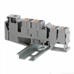 Зажим клеммный проходной 110.4мм размер ячейки 16мм на DIN-рейку 1 уровень сечение провода 35мм² 105А 1000В термопласт DKC (ДКС)