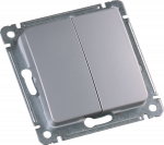 Выкл 2-клавиш. мех-м с накладкой 10А 250В с/у серебро глянц. IP20 HEGEL Выкл 2-клавиш. мех-м с накладкой 10А 250В с/у серебро глянц. IP20 HEGEL