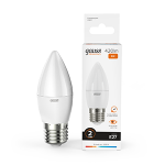 Лампа светодиод 6Вт свеча Е27 3000К 420Лм матовая Gauss Elementary (1/10/100)