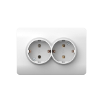 (NEW3-E) Розетка с/з со шторками двойная, 16А, белый CHINT (1)