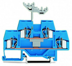 Зажим клеммный проходной 73.5мм размер ячейки 6мм на DIN-рейку 2 уровня сечение провода 4мм² 26А 500В термопласт Wago